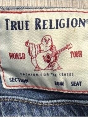 True Religion Dark Blue Jeans with Red Stitching